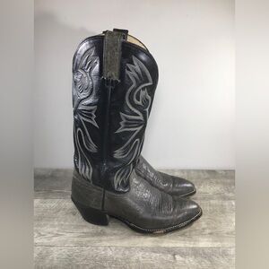 Vintage Imperial Leather 2-Tone Exotic Mens Cowboy Western Boots Made in USA 9